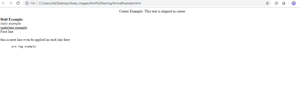 Formatting in HTML | Sharp Tutorial