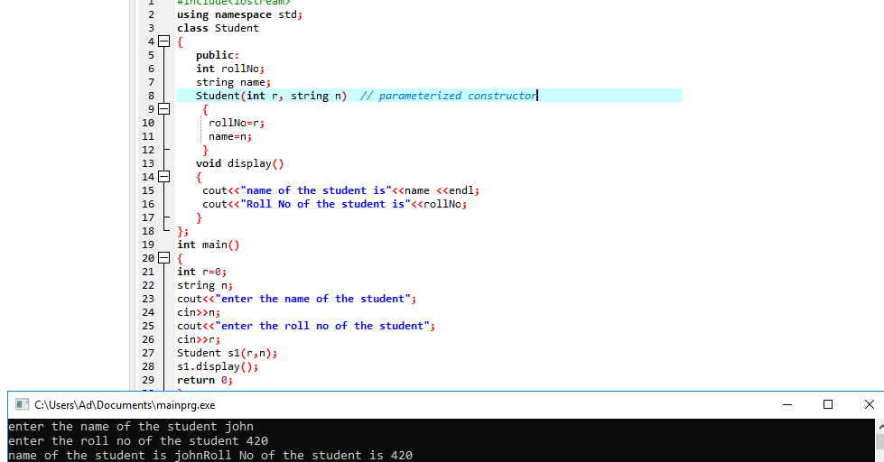 assignment constructor c example